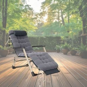 Liegestuhl Garten LG25 180cm Sonnenliege klappbar Gartenstuhl grau DPL2-NW