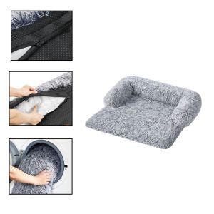 Hundebett Plüsch HB4 Hundekissen 80cm grau DPL1