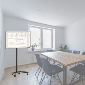 Fernsehhalterung 50'' mit Rollen FH25 TV Trolley verstellbar Bodenständer für Bildschirm DPL1