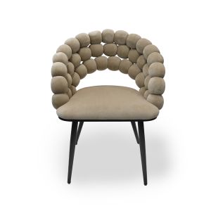 Spisestuestoler 2 stk Divit SR74 lenestoler lenestoler fløyel treben beige DPL1