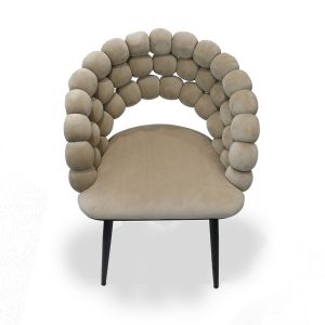 Spisestuestoler 2 stk Divit SR74 lenestoler lenestoler fløyel treben beige DPL2