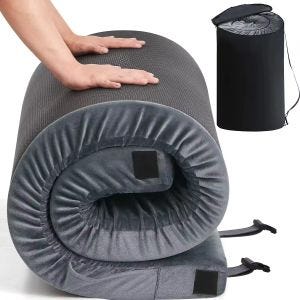Rullebar madrass 100 x 200 cm Divit RM7 memory foam matte med bæreveske vanntett grå