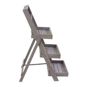 Blumentreppe Outdoor PT01 Pflanzentreppe mit Tafel Holz grau DPL1