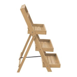 Blumentreppe Outdoor PT01 Pflanzentreppe mit Tafel Holz natur DPL1