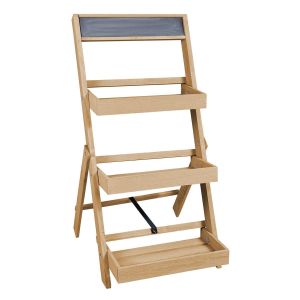 Blumentreppe Outdoor PT01 Pflanzentreppe mit Tafel Holz natur DPL2