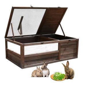 Kaninskap BF31 utendørs innhegning tre 97 x 57 x 51 cm værbestandig DPL6