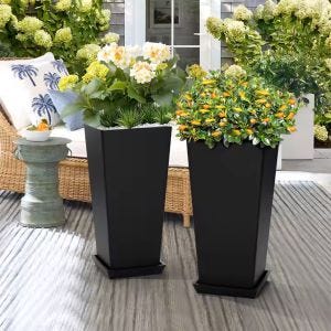 Pflanzkübel 2 Stück Divit BT8 Blumentopf Set Pflanzgefäß 25,5cm x 61cm DPL3