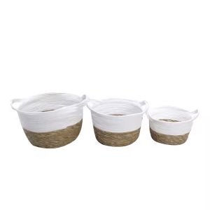 Korb Set 3 Stück geflochten Divit KB2 Korb Set mit Henkel Volumen 20l 11l 6l
