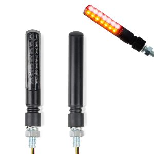 LED-blinklys med bak- og bremselys egnet for chopper / tilpasset sykkel Special Lumitecs KP40 svart tonet CB17745