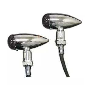 Halogen motorsykkel indikatorer Lumitecs RV26 med E-merke egnet for choppere foran og bak tonet krom