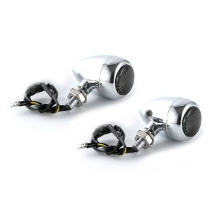 LED motorsykkel indikatorer Lumitecs RV368 med E-merke egnet for choppere foran og bak tonet krom