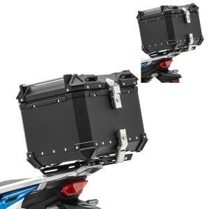 2x motorsykkel aluminium toppkoffert Bagtecs XB45 aluminium universal 45 liter svart sparesett