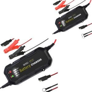 2x motorsykkel batterilader Lumitecs BC2 helautomatisk 1500mA økonomisett