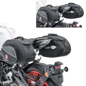 2x motorsykkel-salvesker Bagtecs SP3 sidevesker par 36-60 liter svart økonomisett