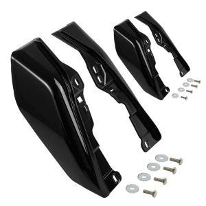 2x mellomramme vindavvisere egnet for Harley Davidson Touring 09-24 varmebeskyttelse Craftride WA3 svart sparesett