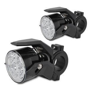2x motorsykkel ekstra frontlykter LED S2 Lumitecs individuelt med E-godkjenning sparesett