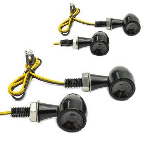 2x LED-indikator motorsykkel Lumitecs BL18 med E-mark front-bak tonet økonomisett