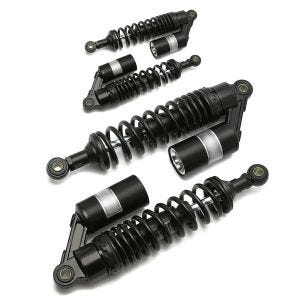 2x motorsykkel støtdempere bak 320 mm fjærbenspar universal Zaddox RS2 svart sparesett