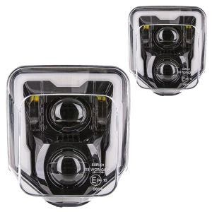 2x LED-frontlykter egnet for Husqvarna-hovedlys med ECE XDure GP1-sparesett