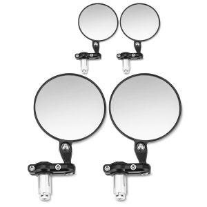 2x motorsykkelstyrende speilpar (4 stk) med E-merke bakspeilpar Zaddox SP1 sparesett