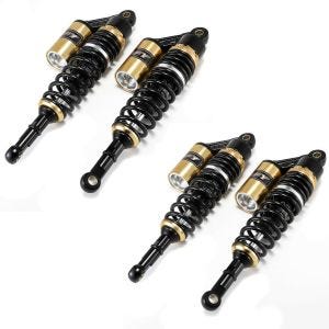 2x motorsykkel støtdempere bak 360 mm fjærbenspar universal Zaddox RS2 svart-gull sparesett