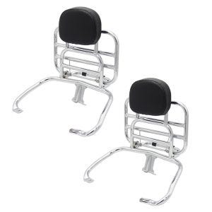 2x bagasjehylle med sammenleggbar rygg som passer til Vespa GTS 300 / 250 / 125 08-20 Craftride krom økonomisett