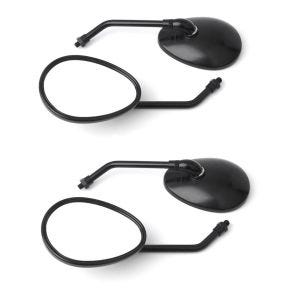 2x motorsykkelspeilpar (4 deler) med E-mark Craftride SC2 bakspeil universal svart sparesett