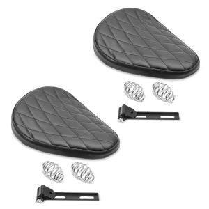 2x motorsykkel bobber swing sal Craftride Diamond Contoured 2 med fjærer egnet for tilpassede sykler i svart sparesett