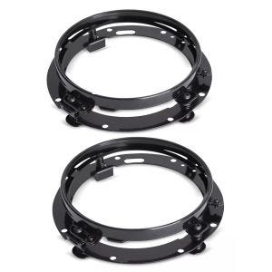2x monteringsring frontlykt 7" egnet for Harley Davidson frontlykt Craftride svart sparesett