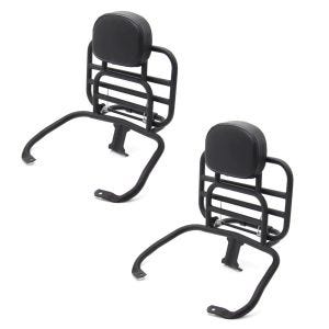 2x bagasjehylle med sammenleggbar rygg som passer til Vespa GTS 300 / 250 / 125 08-20 Craftride svart økonomisett