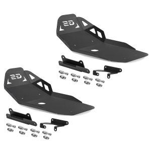 2x motorbeskyttelse egnet for BMW F 850 GS / F 750 GS 18-20 Motoguard svart aluminium front spoiler undervogn beskyttelse sparesett