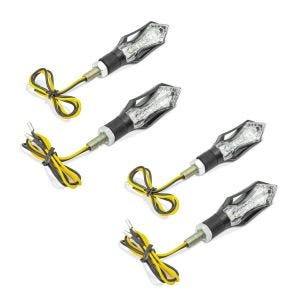 2x kjørelysblink motorsykkel Lumitecs BL12 LED-blinklys med E-merke 2 stk tonet sparesett