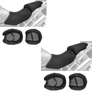 2x setetrekk/benktrekk egnet for BMW R 1200 GS 04-12 setetrekk Tourtecs svart sparesett