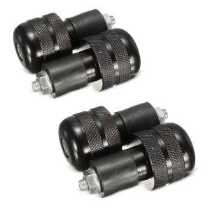 2x styreender / motorsykkelstyrevekter Tourtecs LE6 egnet for universalstyre svart økonomisett