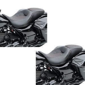 2x sete egnet for Harley Davidson Touring 09-24 komfortsete Craftride RH5 svart økonomisett