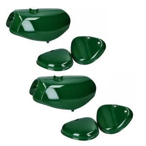 2x tank / bensintank egnet for Simson S51 / S70 med sidedeksel Craftride mørkegrønn økonomisett