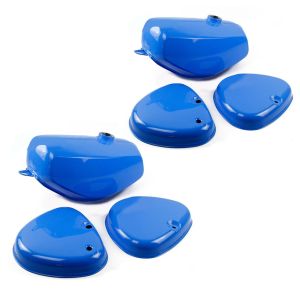 2x tank / bensintank egnet for Simson S51 / S70 med sidedeksel Craftride blå økonomisett