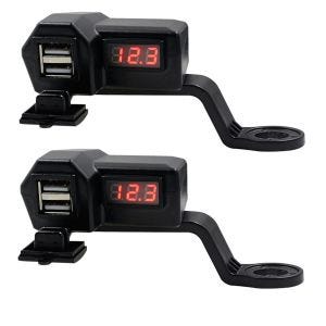 2x 12V motorsykkel USB-uttak Lumitecs US34 økonomisett