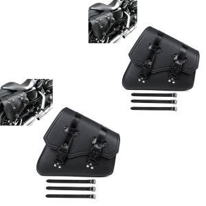2x motorsykkel-salveske egnet for cruiser og chopper sideveske SB4 høyre svart sparesett