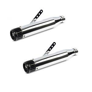 2x Craftride eksos rett motorsykkel baklyddemper slip-on cafe racer krom sparesett
