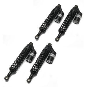 2x motorsykkel støtdempere bak 380 mm fjærbenspar universal Zaddox RS2 svart sparesett