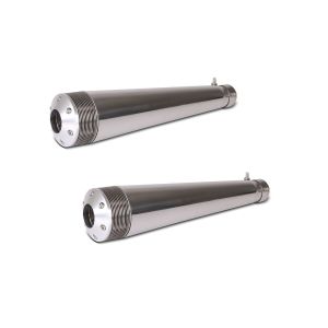 2x Craftride Exhaust Boost Motorsykkel Bakre Lyddemper Cafe Racer Scrambler Custom Bike Rustfritt stål Økonomisett
