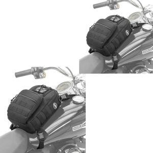 2x motorsykkel tankbag Craftride Dark Gear 9L med stroppfeste økonomisett
