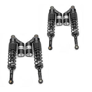 2x motorsykkel støtdempere bak 400 mm fjærbenspar universal Zaddox RS2 svart sparesett