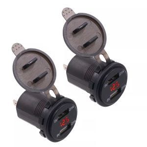 2x 12V motorsykkel USB-uttak Lumitecs US11 økonomisett