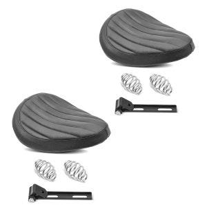 2x motorsykkel bobber swing sal Craftride Spring Seat med fjærer egnet for tilpassede sykler i svart sparesett