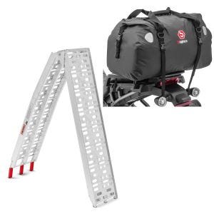 Sett: Tilgangsrampe opp til 340 kg Alu-I sammenleggbar + halebag Drybag XF60 vanntett volum 60l