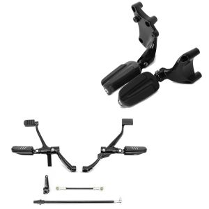 Set: Vorverlegte Fußrastenanlage für Harley Sportster 14-20 + Sozius Fußrasten Set für Harley Sportster 14-20_1