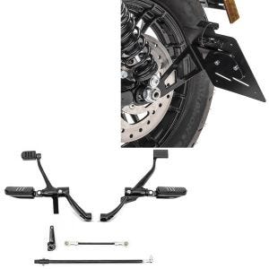 Set: Vorverlegte Fußrastenanlage für Harley Sportster 14-20 + Seitlicher Kennzeichenhalter M für Harley Sportster 04-20_1