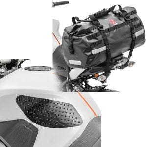 Set: Hecktasche Drybag XB50 Wasserdicht Volumen 50l + Tankpad seitlich Grip Pad M Seiten Tankpad_1